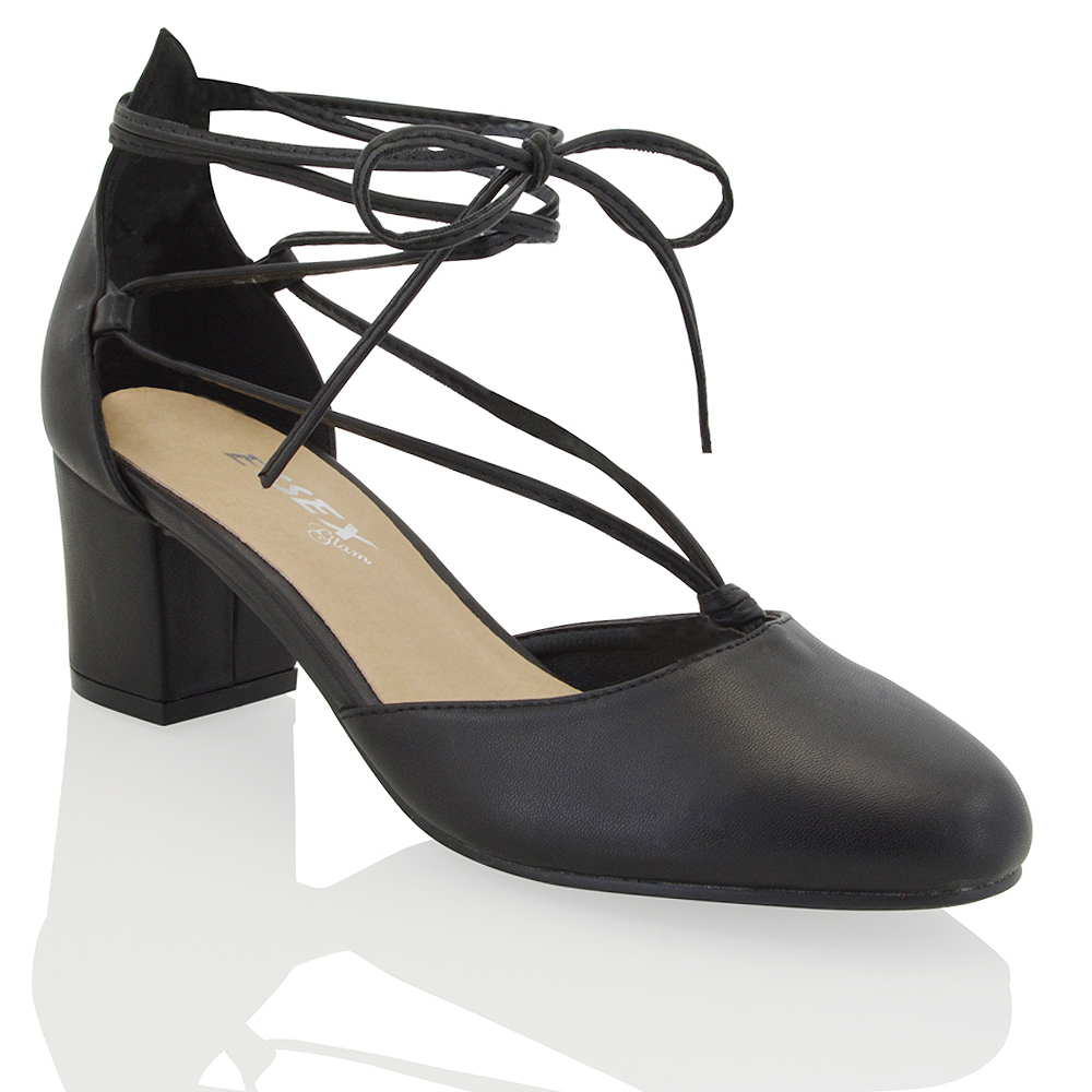 tie up block heel sandals